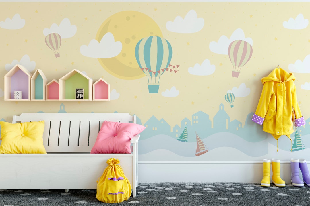 Colorful Peel and Stick Wallpaper for Playroom or Nursery Room, Home Gift, Mural Wallpaper Peel
