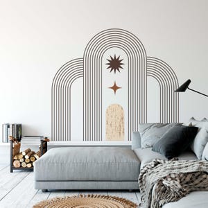 Arch Wall Decal - Abstract Shape and Circle Art Wall Sticker, Unique Modern Wall Decals, Large Arch Nursery Decor, Peel and Stick, Home Gift