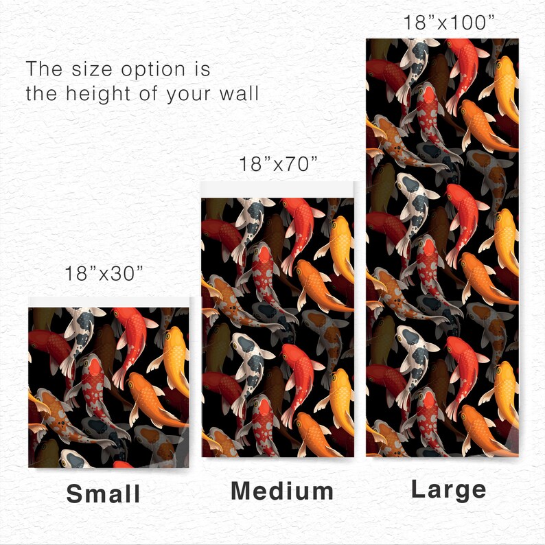 Koi Fish Mural Modern Wallpaper Wallpaper for Bathroom Fish Etsy