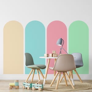Blush Modern Arch Wall Decal - Peel and Stick Arch Wall Sticker - Removable Self Adhesive Boho Mural - Headboard Sticker