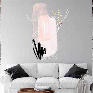 Boho Wall Decal - Abstract Shape and Line Art Wall Sticker, Boho Nursery Decor, Unique Birthday Gift For Best Friend, New Home Gift For Her