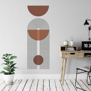 Half Circle Wall Sticker - Headboard Arch Wall Decal - Boho Bed Sticker - Color Block Wall Sticker - Geometric Wall Decal, Decor for Home