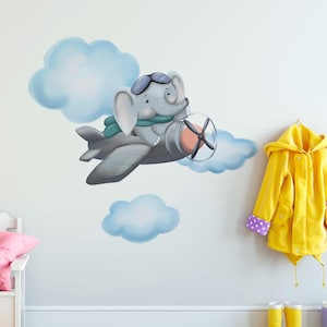Elephant Art - Colorful Elephant Wall Decal - Perfect Elephant Gift, Boho Wall Art Nursery Wall Sticker, Gift For Baby Shower, Baby Boy Room