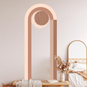 Arch Headboard Wall Decal - Boho Removable Circle Sticker, Large Arch Sticker, Color Block Wall Decal, Peel And Stick Wall Mural