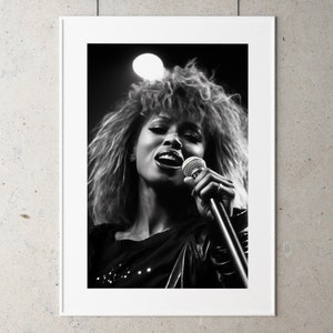 Tina Turner Digital | Tina Turner Wall Art Print | Digital Download | Printable | Tina Turner Poster, Portrait, Live concert singing