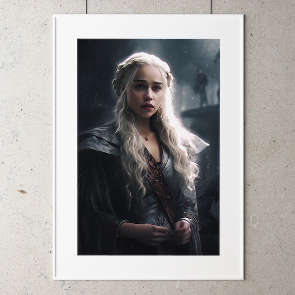 Daenerys Targaryen Game of Thrones Digital | GoT Wall Art Print | Digital Download | Printable | Daenerys Poster Portrait Dragons