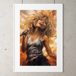 Tina Turner Digital | Tina Turner Wall Art Print | Digital Download | Printable | Tina Turner Poster, Portrait, Live concert singing