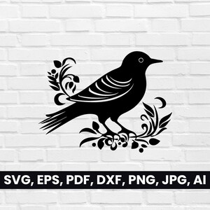 Silueta de pájaro, pájaro SVG, Pdf, Dxf, Png, imágenes prediseñadas de pájaro, logotipo de vector de pájaro, diseño de camiseta, cricut, descarga digital, tatuaje tribal en forma de pájaro