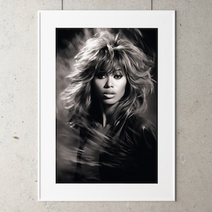 Tina Turner Digital | Tina Turner Wall Art Print | Digital Download | Printable | Tina Turner Poster, Portrait, Live concert singing