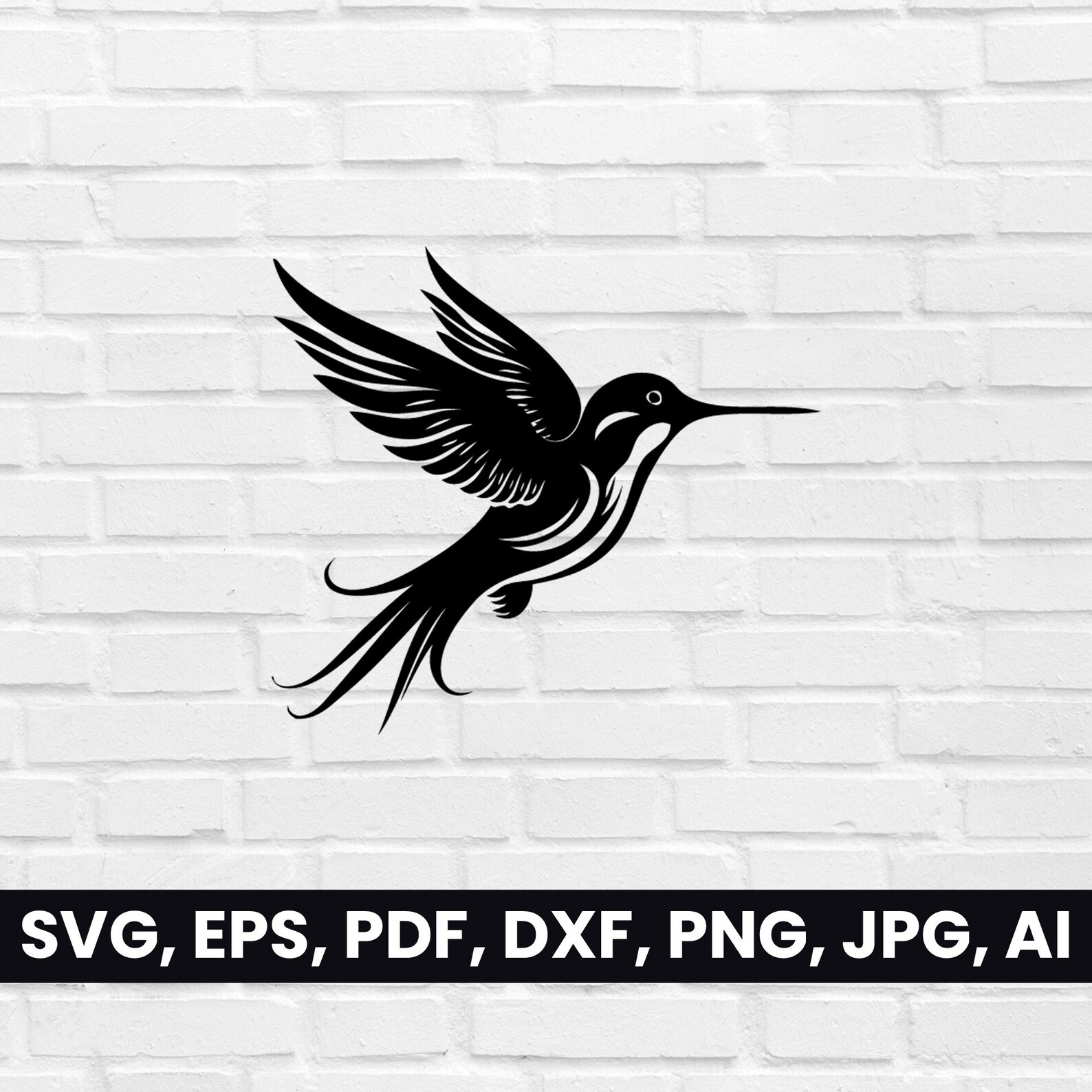 Hummingbird Silhouette Bird SVG Pdf Dxf Png Clipart - Etsy