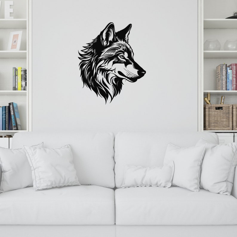 Wolf Head Silhouette, Wolf Face SVG, Pdf, Dxf, Png, Wolf Clipart, Wolf ...