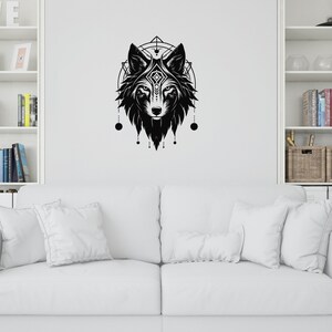 Wolf Face Shaman Silhouette SVG, Pdf, Dxf, Png, Wolf Clipart, Tribal ...