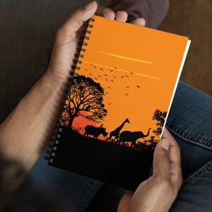 Zeszyt A5 African Sunset, Notatnik z drutem, Linie przerywane, Zeszyt spiralny Prezent