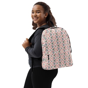 African Pattern Backpack, Ethnic Schoolbag, Kente Ankara Inspired Multicoloured Backpack
