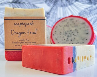Handcrafted Soap, Aloe Vera Soap, Dragon Fruit, 4 oz.