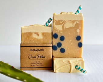 Handcrafted soap, Chai Boba, Oatmilk and Honey