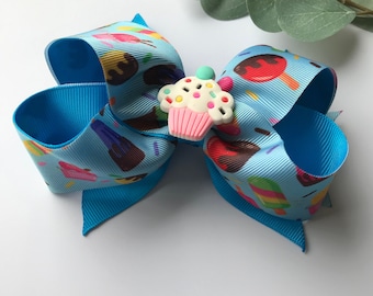Ice Cream Birthday Hair Bow