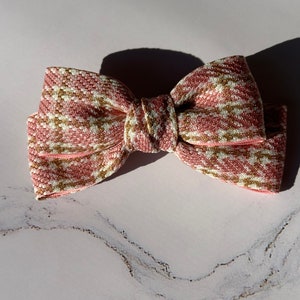 Fall/Winter Plaid Peach Hair Bow