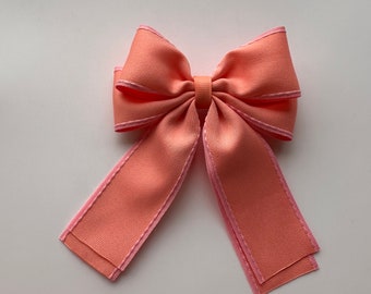 Peach Long Tail Hair Bow
