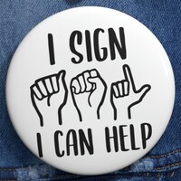 I'm Learning Sign Language - Deaf Hoh - Pin Badge Button - Etsy