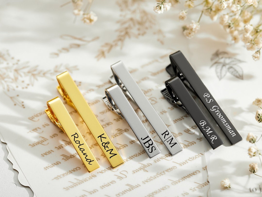 Custom Tie Clips,personalized Tie Clips,engraved Tie Bar,mens Tie Clips