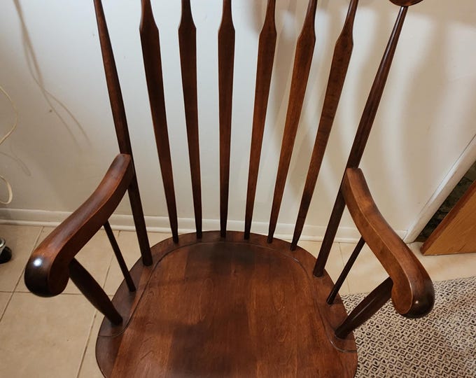 Antique Nichols & Stone Cherry Windsor Slat Back Rocking Chair Rocker ...