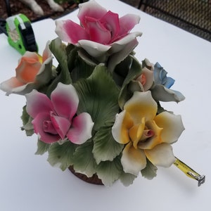 Italien Vintage Capodimonte Blumen Mittelstück Tischplatte