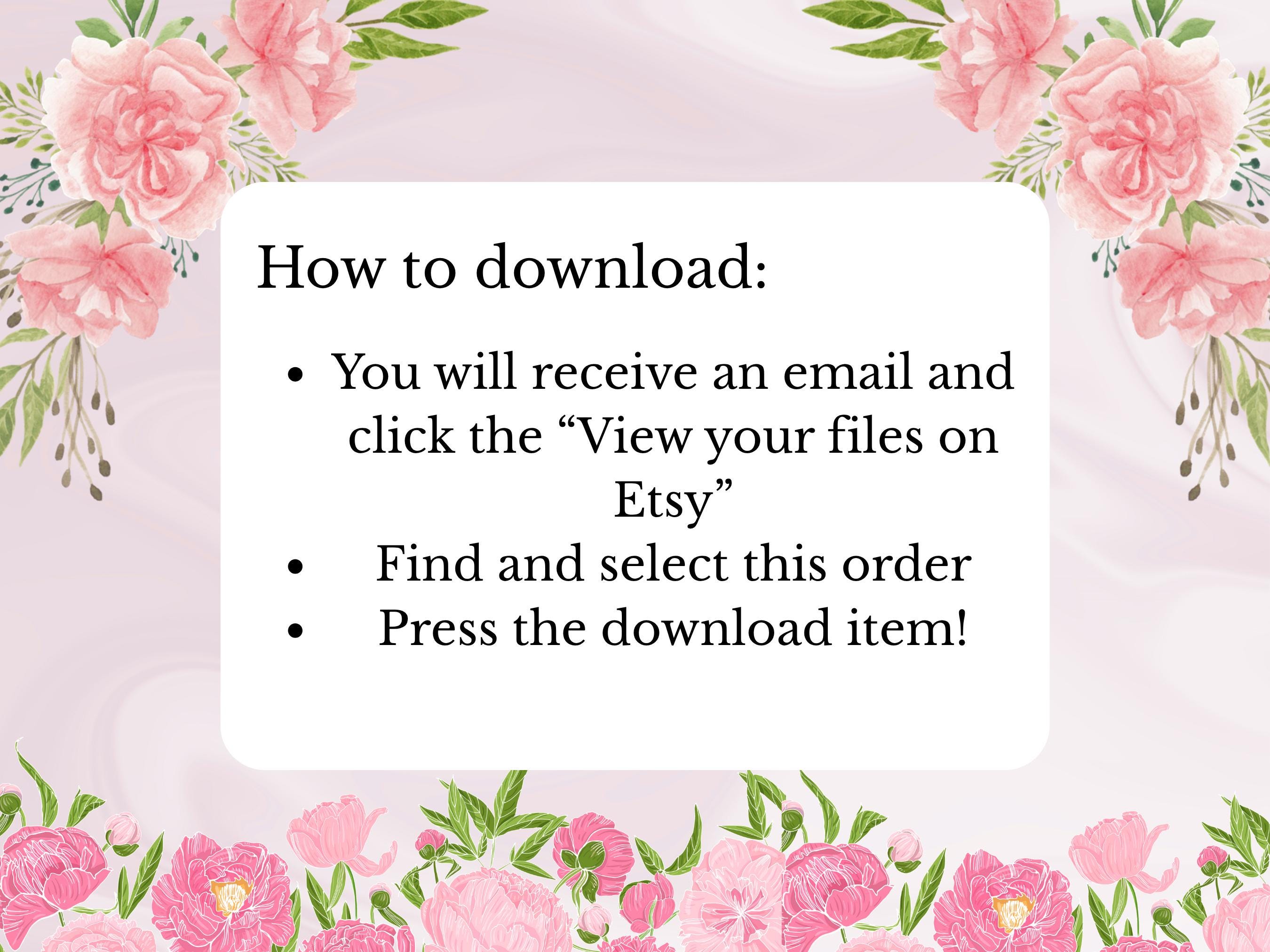 Printable Florist Pink Order Form, Printable Organization Sheet ...