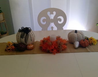 Fall pumpkin candle ring/mini wreath