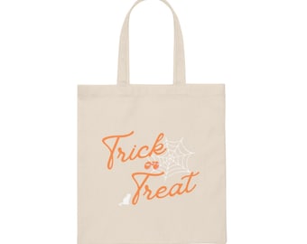 Trick or treat Bags, -Canvas Tote Bag, Halloween Bag, Halloween Treat Bags for Kids, Halloween Candy Bags, Halloween Gift