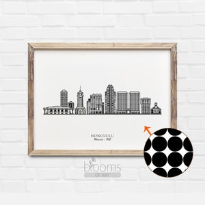 Honolulu Print Wall Art Travel Modern Wall Art Honolulu Hawaii Living Room Decor Wall Art Minimalist Printable Art Digital Download #CA28