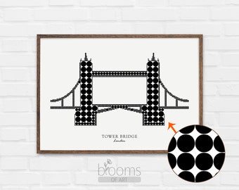 Minimalist Art Print Trending Wall Art Digital Printable Tower Bridge Minimalist Art Printable Circle Art Digital Printable Download #CA1