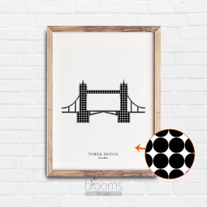 London Tower Bridge Printable Artwork Download Black and White Sketch line printable art Tower Bridge digital artwork INSTANT DOWNLOAD CA25
