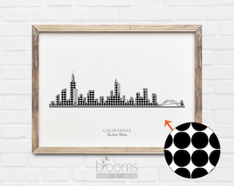California Skyline Art Print, Modern Wall Decor (Digital Download)