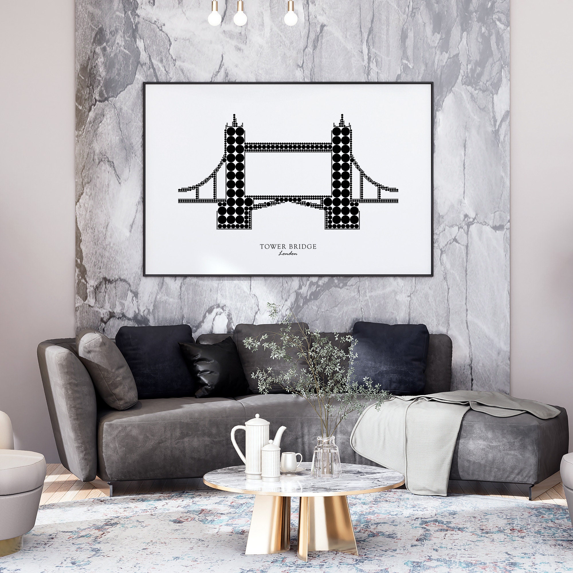 Minimalist Art Print Trending Wall Art Digital Printable Tower Bridge
