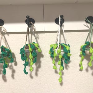 Crocheted hanging plant
