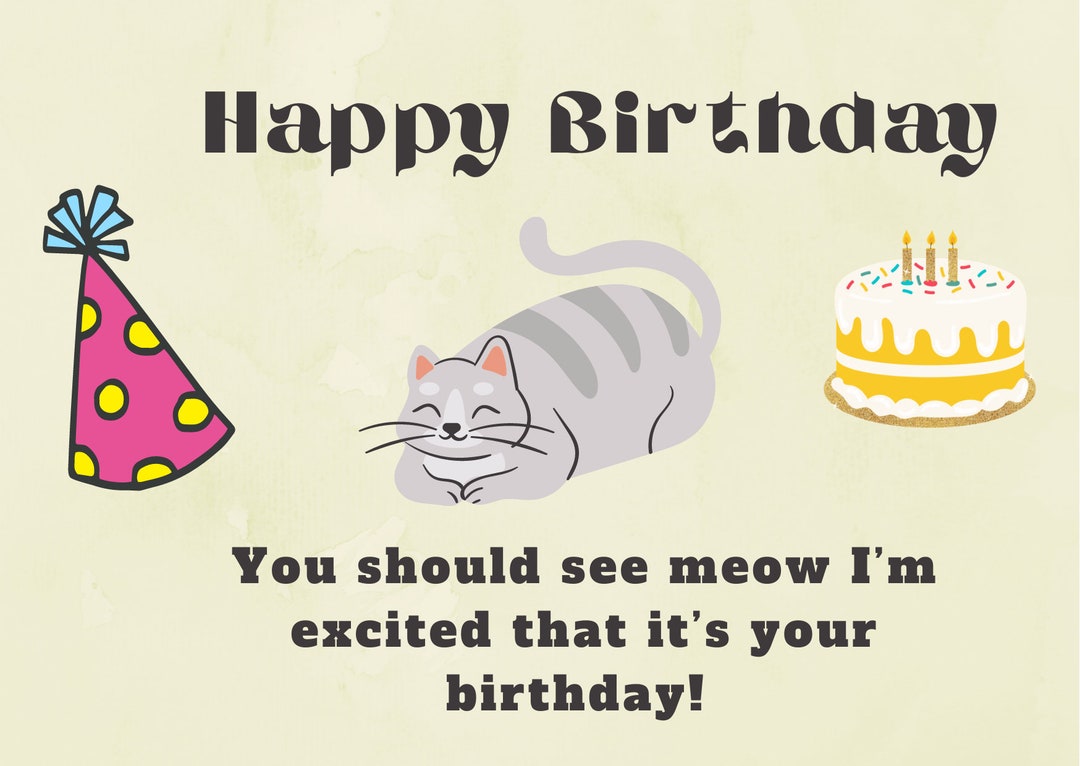45 birthday wishes for cat | happy birthday cat funny,... Wishes for My Cat, Funny Cat Birthday Card - Etsy