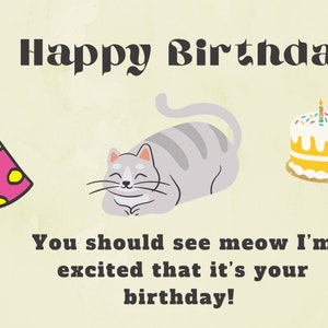 Voeux pour mon chat, carte d'anniversaire drôle de chat