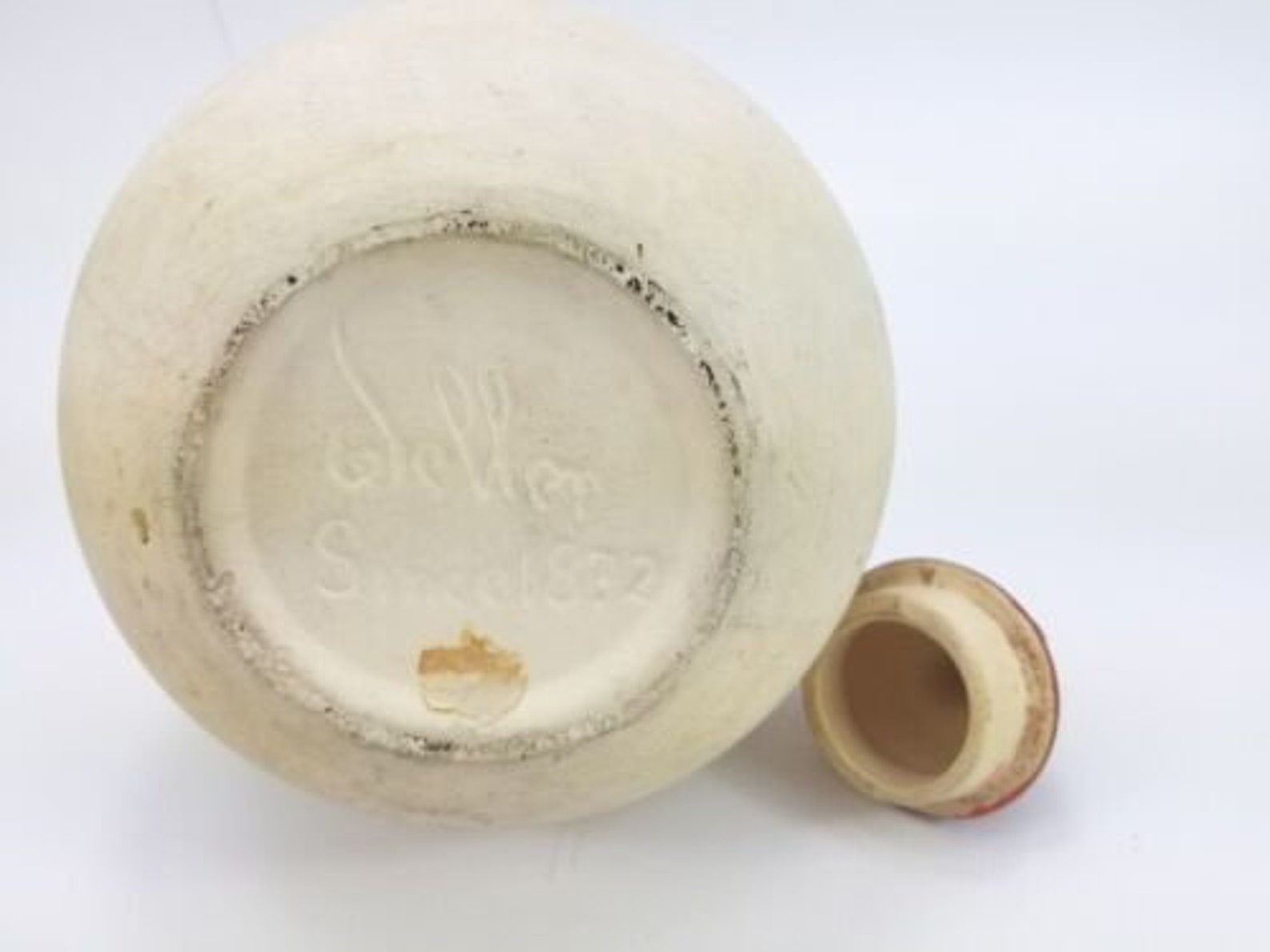 Weller Pottery Ollas Water Bottle Jug With Lid Red and White Etsy