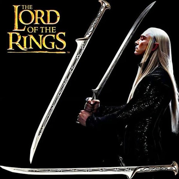 Custom Hand Forged Stainless Steel Lord of The Rings LOTR Movie Hobbit Sword of THRANDUIL The Elvenking with Wall Plaque Best Christmas Gift
