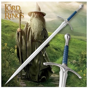 Custom Hand Forged Stainless Steel Lord of The Rings LOTR Movie The GLAMDRING Sword of GANDALF with Scabbard Costume-Armor Fathers Day Gift