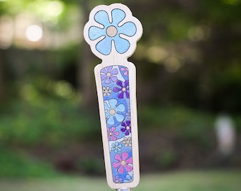 Beer Tap Handle: Flower Power - Blue