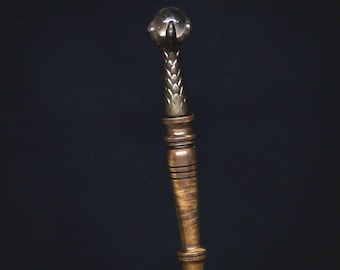 Vintage Claw Foot Beer Tap Handle: Walnut Spindle, Glass Marble