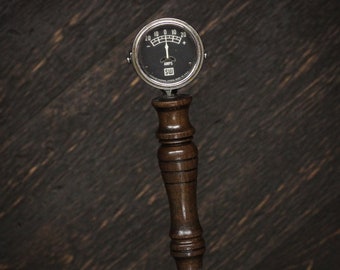 Beer Tap Handle: Vintage Stewart Warner Amp Meter