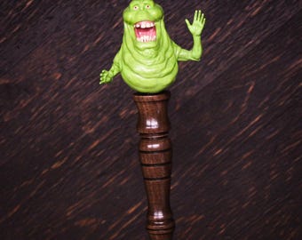 Slimer Beer Tap Handle: Black Walnut, Ghostbusters Kegerator Pull