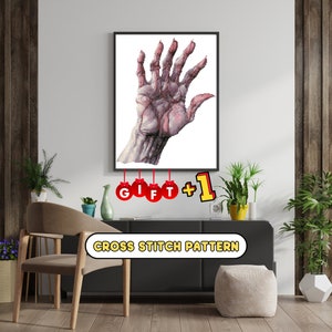 Halloween&#39;s Hand of the Unknown - Cross Stitch Pattern