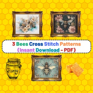 Bee-autiful Stitches: 3 Bienen Kreuzstichmuster in Hülle und Fülle