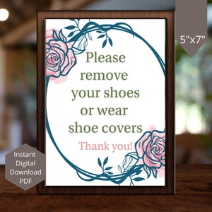 Please Remove Shoes or Wear Shoe Covers Digital Sign Printable