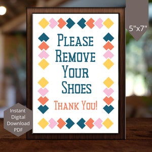 Please Remove Shoes Digital Sign Printable