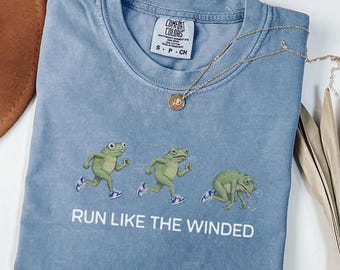 Camiseta para correr con divertidas ranas para correr, colores cómodos®, idea de regalo para corredores de media maratón, camiseta sarcástica de sapo 5K, camiseta del equipo para amantes de los corredores de 10K